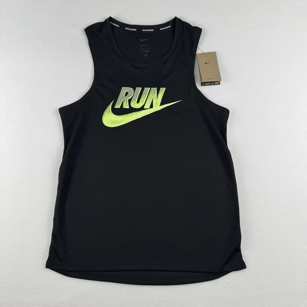 Nike Swoosh Run Men’s Activewear Sleeveless Tank Shirt Black Small